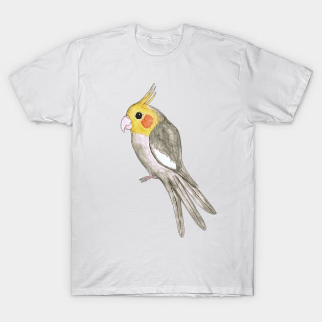 Cockatiel watercolor T-Shirt by Bwiselizzy